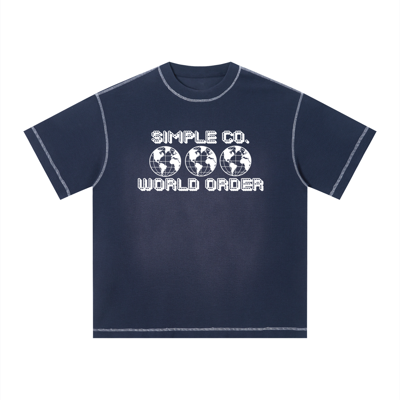 Simple Co. "World Order" 10 Year Anniversary Unisex Sunfade Waffle Boxy T-Shirt