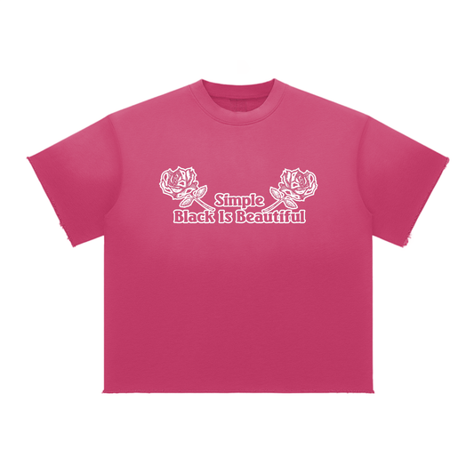 Simple "Black is beautiful" 10 Year Anniversary Sun Fade Raw Edge T-Shirt