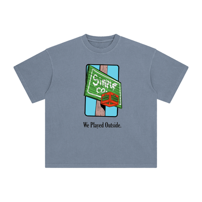 Simple "We Played Outside" 10 Year Anniversary Enzyme Washed T-Shirt