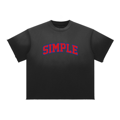 Simple Co "College" 10 Year Anniversary T Shirt Sun Fade Raw Edge T-Shirt
