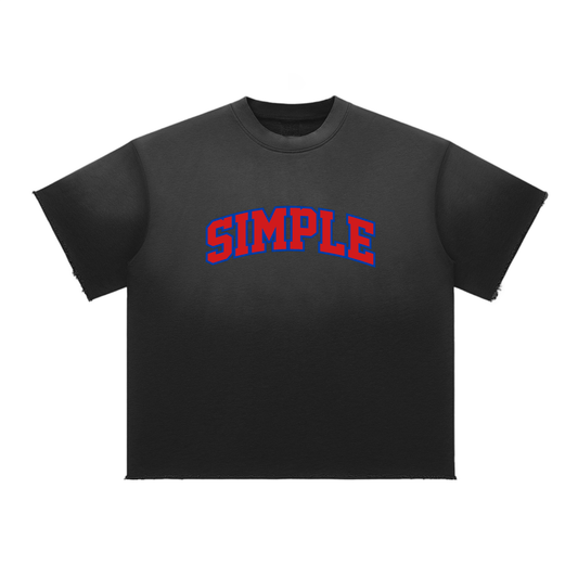 Simple Co "College" 10 Year Anniversary T Shirt Sun Fade Raw Edge T-Shirt